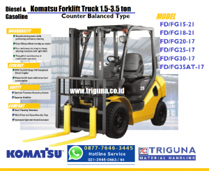 Penawaran forklift Komatsu 2.5 ton baru di Waingapu (08777.6463.445) Feni
