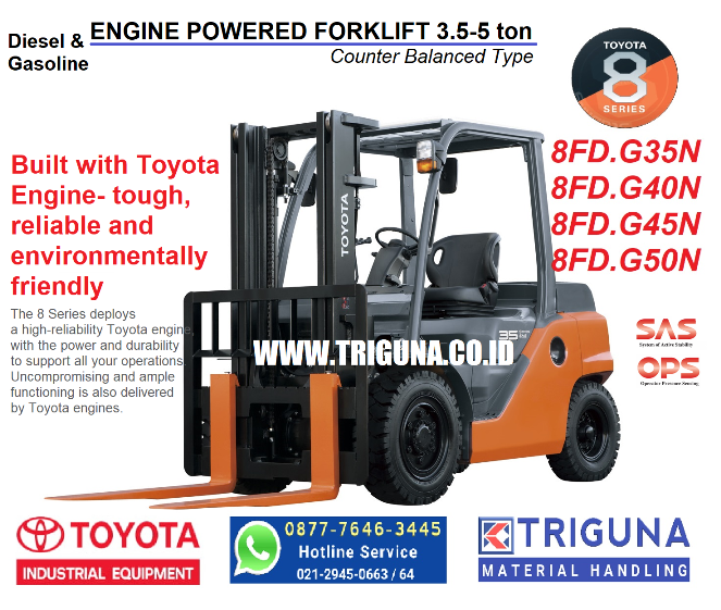 Harga Forklift Toyota 3.5 Ton Baru Di Tondano ((0877.7646.3445)) Nana